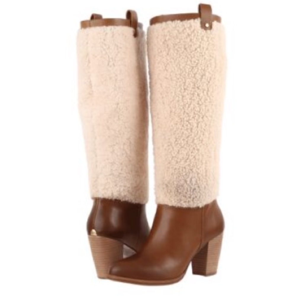 ❤️New Ugg Ava Leather & Shearling tall boots Sz 9